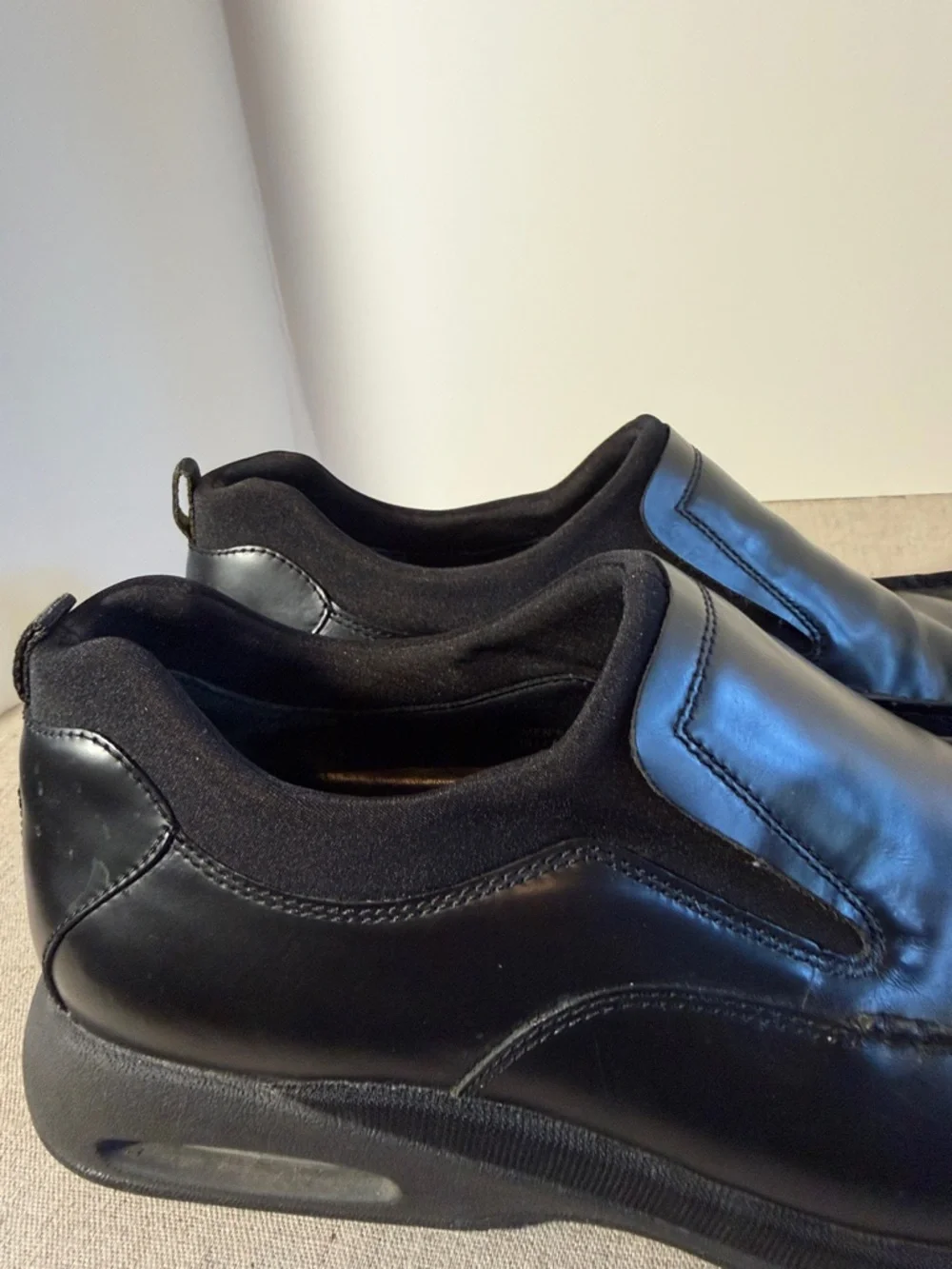 New Cole Haan Nike Air 12M Men's Black Slip-On Leather Shoes S170